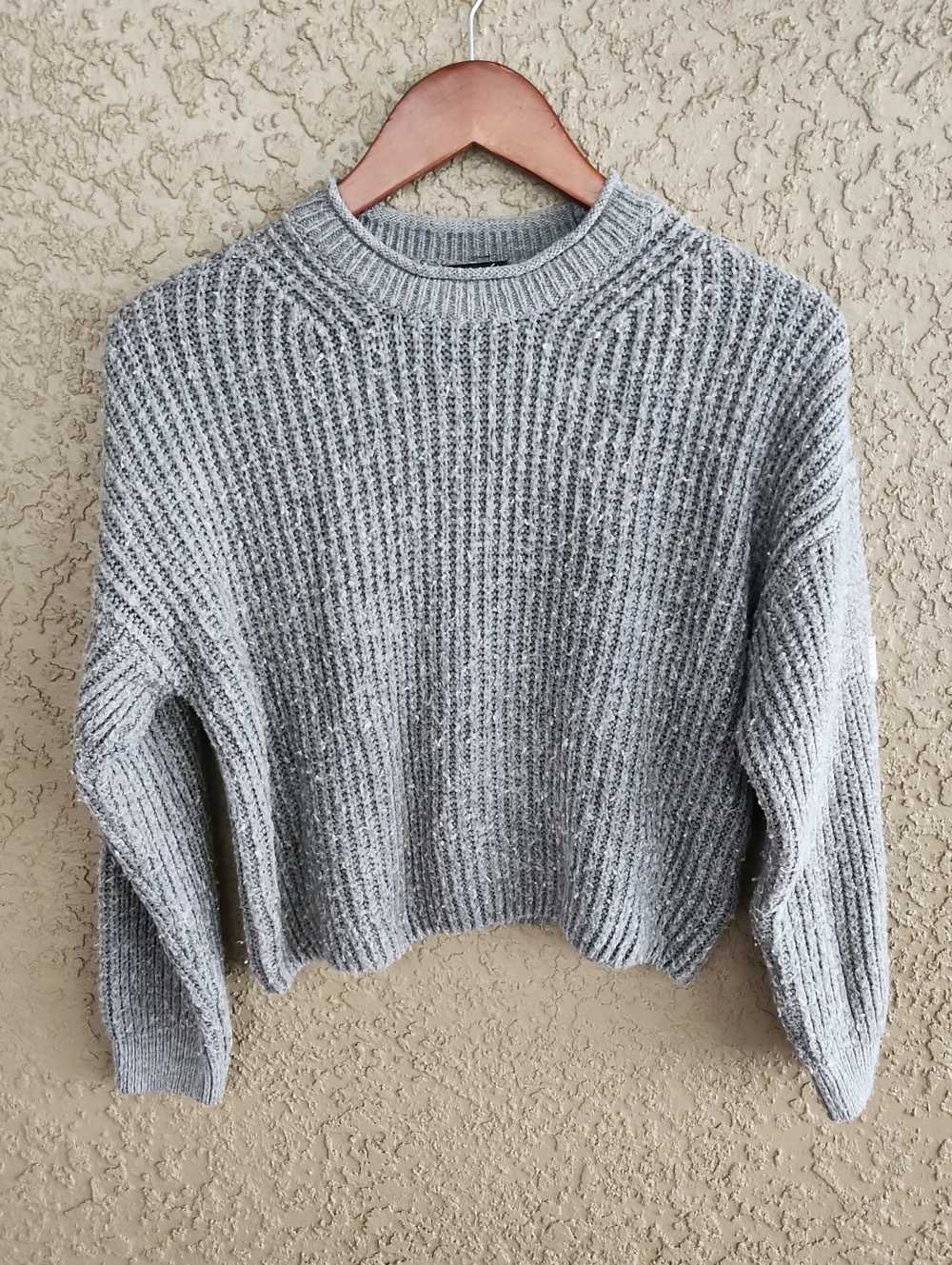 BDG Urban Outfitters Ribbed Cropped Sweater Grey